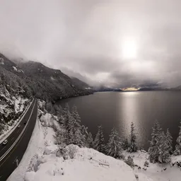 Road in Mountains Winter