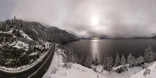 Road in Mountains Winter