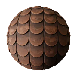 Stylized Scalloped Brown Regular Roof Tiles