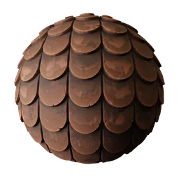Stylized Scalloped Brown Regular Roof Tiles