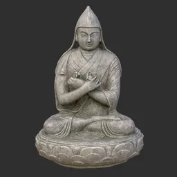 Je Tsongkhapa statue Weathered Stone