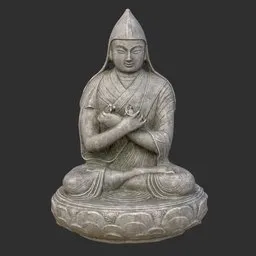 Je Tsongkhapa statue Weathered Stone