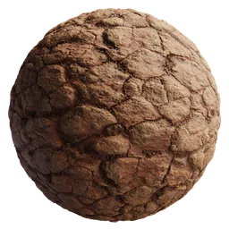 High-resolution cracked earth texture for PBR shading in 3D rendering and Blender applications.