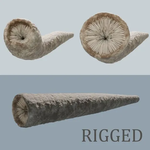 Detailed 3D sandworm model, animation-ready, Blender compatible, Dune-inspired, high-quality texture.
