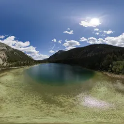 Lake and Mountains Sunny Day