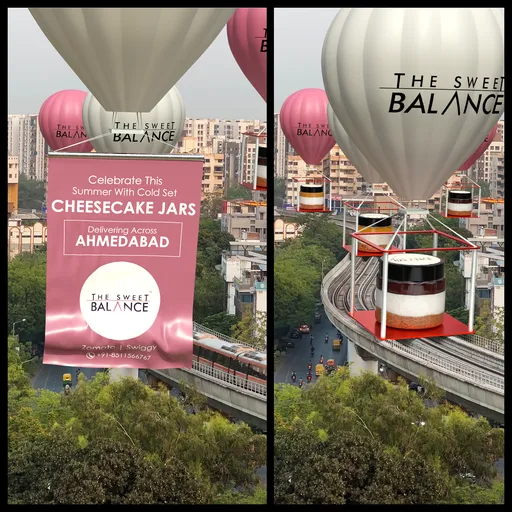 Cheese cake landing on  track CGI