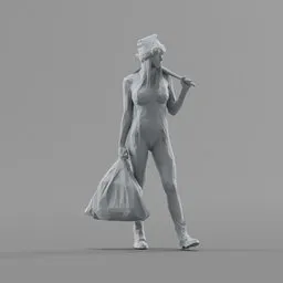 Lowpoly Christmas Girl