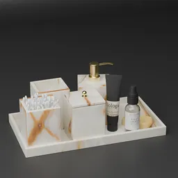 Marble Bathroom Tray Set