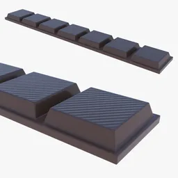 Detailed 3D milk chocolate bar model with high-res PBR textures, ideal for Blender rendering projects.