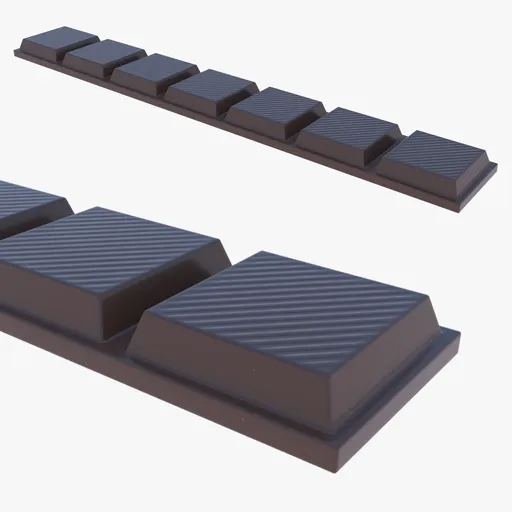 Detailed 3D milk chocolate bar model with high-res PBR textures, ideal for Blender rendering projects.