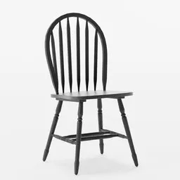 3D model of a sleek black wooden Kesem KM305 chair suitable for Blender rendering and visualization.