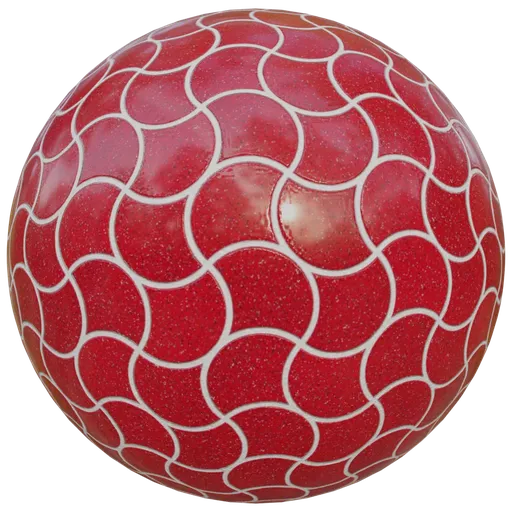 Fan shaped red pavment var