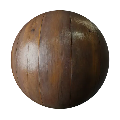 High-resolution PBR wooden floor texture for 3D rendering in Blender and other modeling applications.