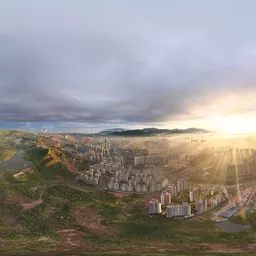 Sunset yellow light highsky forest