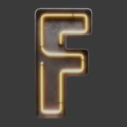 Neon Letter F