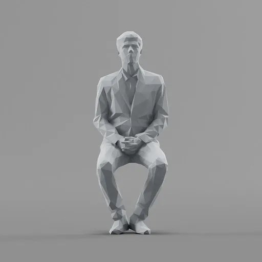 Lowpoly Male Sitting