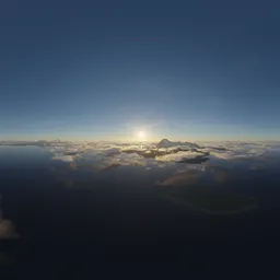 Aerial Sunny Cloudy Landscape