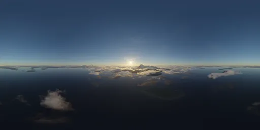 Aerial Sunny Cloudy Landscape