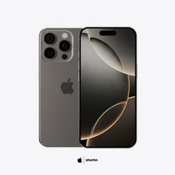 Detailed iPhone 16 Pro 3D model with metallic finish, accurate design, for Blender rendering.