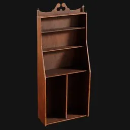 Vintage Wooden Step-Back Shelf