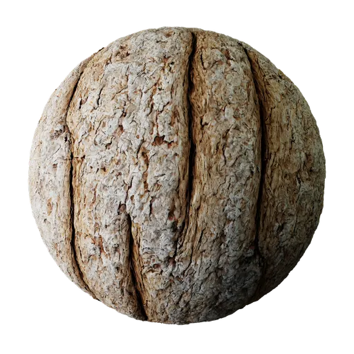 High-resolution 4K PBR tree bark texture for realistic wood material in Blender 3D and other 3D applications.