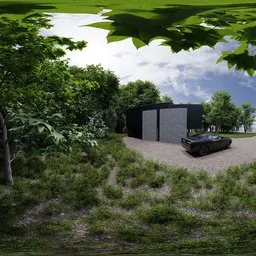 Modern Forest House Exterior Daylight