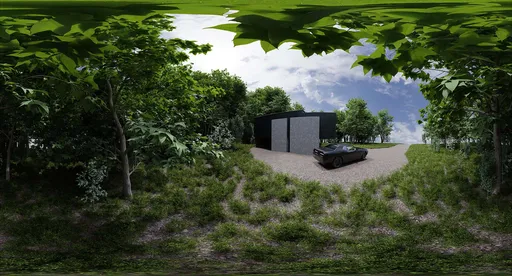 Modern Forest House Exterior Daylight