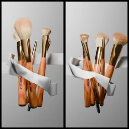 Makeup brushesh set cloth animation