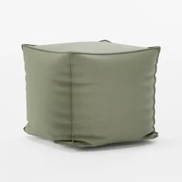 Detailed 3D model of a modern green pouffe with realistic textures, ideal for Blender 3D projects.