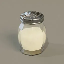 Realistic 3D rendered cheese shaker with detailed textures, suitable for Blender rendering and CGI.