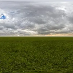 Green grass cloudy blue sky pure sky