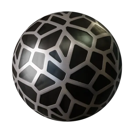 High-quality black striped metallic PBR texture for 3D modeling in Blender and other software.
