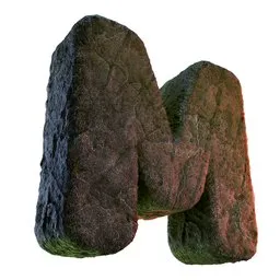 M Letter of Alphabet Stone Carved