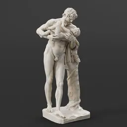 statue of Silenus and baby dionysus