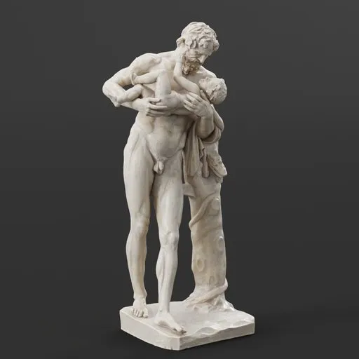 statue of Silenus and baby dionysus