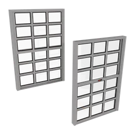 Detailed Blender 3D model of a sliding window, perfect for architectural visualization.