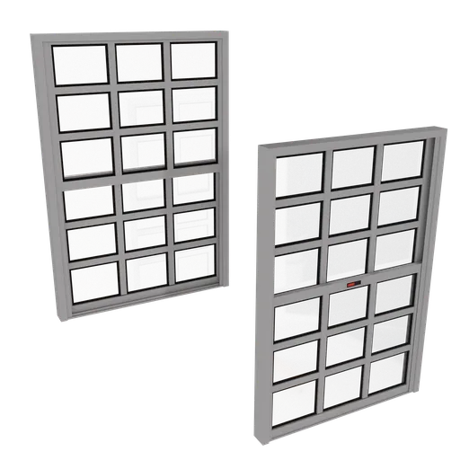 Detailed Blender 3D model of a sliding window, perfect for architectural visualization.