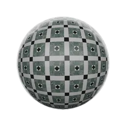 Patterned marble tiles