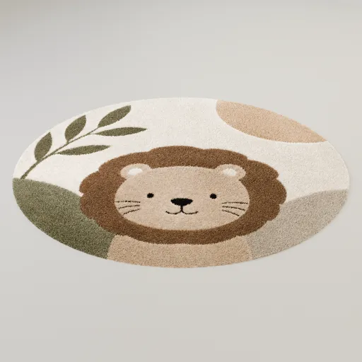 Round Lion Kids Rug