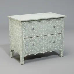 Two Drawer Wood Nightstand