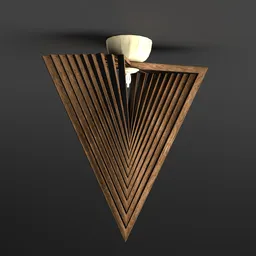 "Lowpoly triangle nightlight with rotation function for Blender 3D. Inspired by Willem Jacobsz Delff and Antoni Pitxot, this game asset features highly detailed polygonal wooden walls and an art deco ceiling fan. Trending on Artforum and designed for use in room scenes."