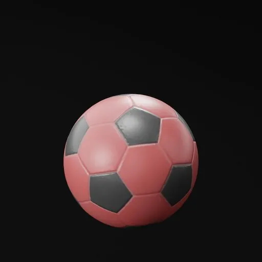 Realistic Blender 3D foosball ball model with detailed textures and shading, ideal for game design.