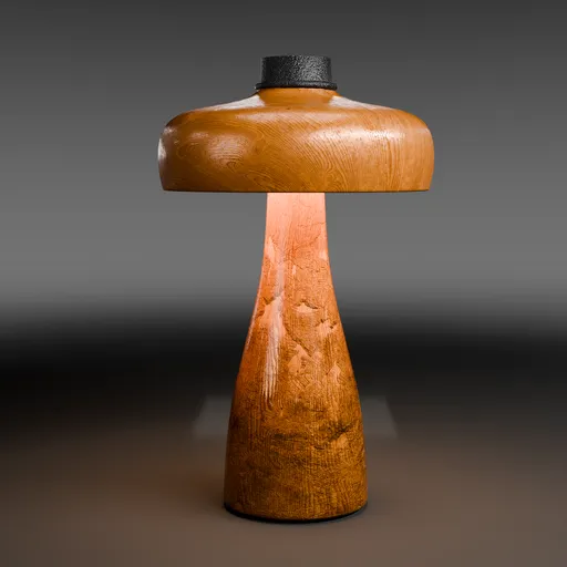 Wood Mushroom Floor Lamp