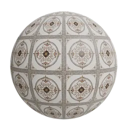 Polished marble flooring