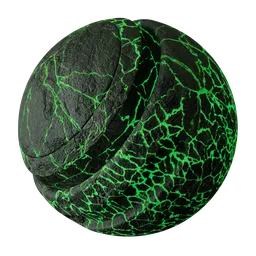 Asteroid Glowing Lava Green Rock