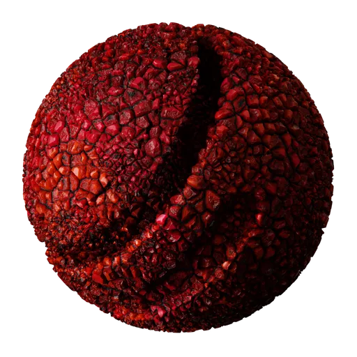 Highly detailed red reptile lizard skin texture for PBR shading in Blender 3D, suitable for various digital art projects.