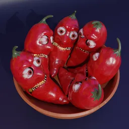 A pot full of ultra hot chili peppers