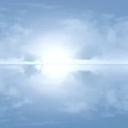 Soft Blue Cloudy Horizon Reflection