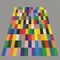 Detailed colorful 3D textured rug for Blender, with bump mapping effects.