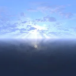 Blue sky with sun rays